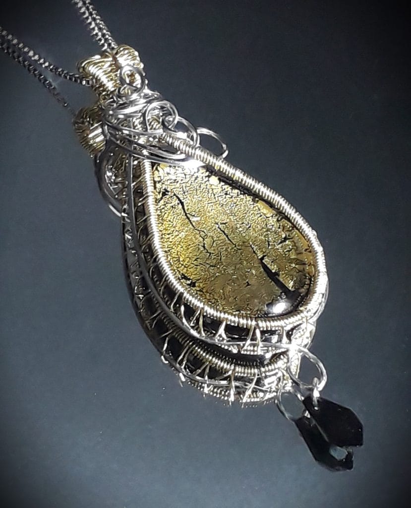 Verre Murano noir et or swarovski Le Monde en Cy